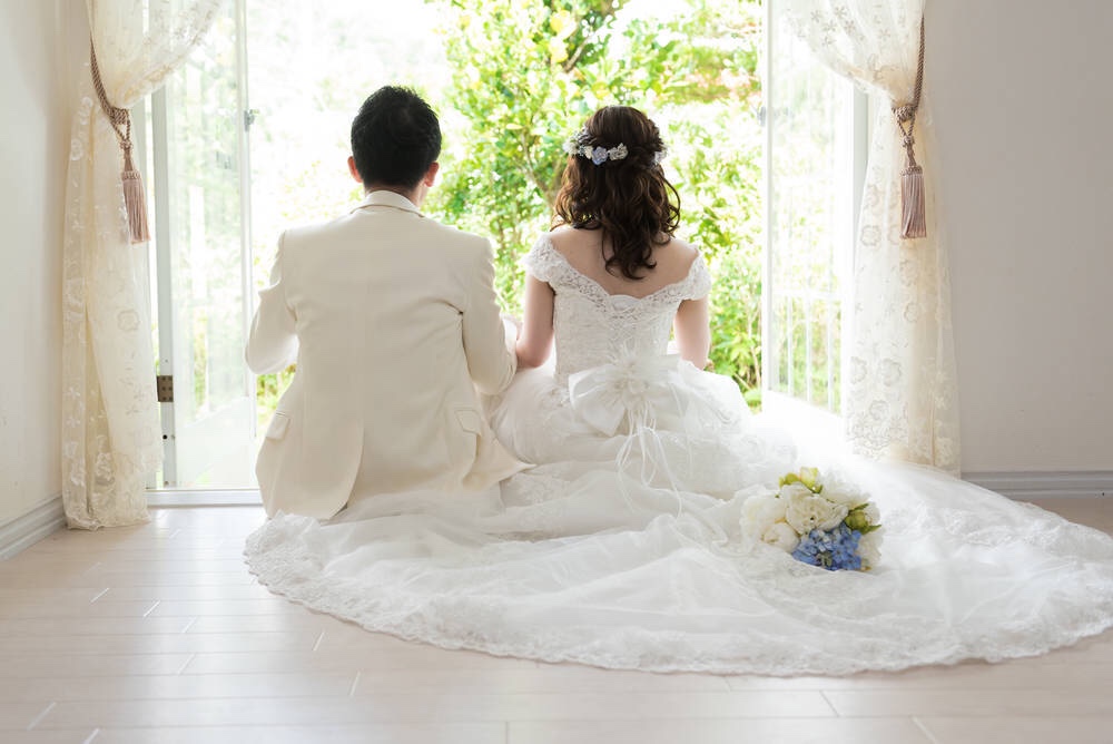 結婚式の前撮り タキシード&ドレス写真