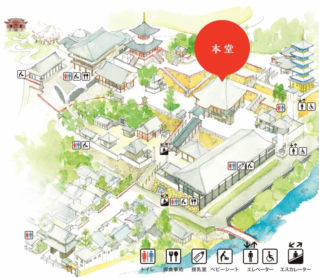 中山寺 本堂 案内地図