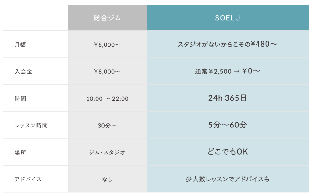 オンラインヨガ ソエル（SOELU）キャンペーン価格表
