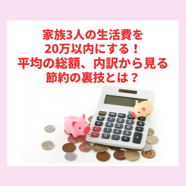 家族3人の生活費を20万以内にする！平均の総額、内訳から見る節約の裏技とは？